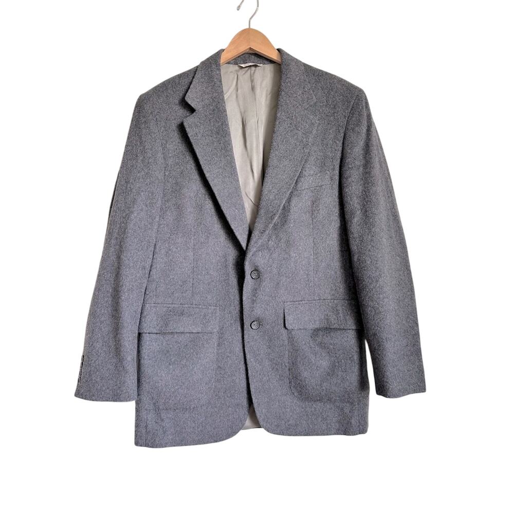 VTG Nova Fides Cashmere Wool Sports Coat Mens Medium Gray High Fashions Blazer